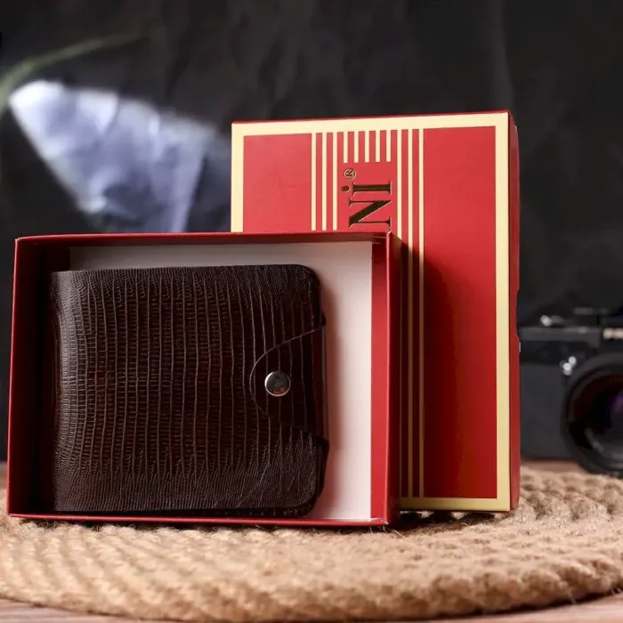 Елегантне портмоне для чоловіків у два складення з натуральної фактурної шкіри CANPELLINI 21576