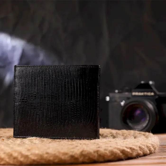 Елегантний гаманець для чоловіків у дві складення з натуральної фактурної шкіри CANPELLINI 21587 Коричневий