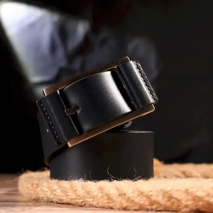 Елегантний чоловічий ремінь під штани з натуральної шкіри Grande Pelle 21452