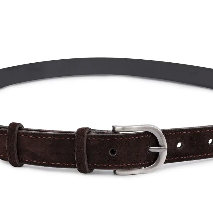 Элегантный замшевый ремень Vintage 20791 Темно-коричневый