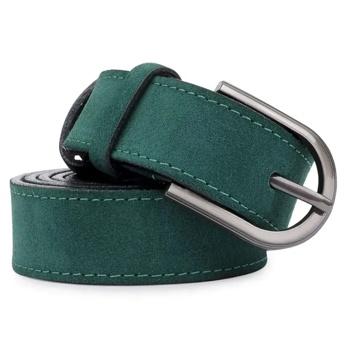 Элегантный замшевый женский ремень Vintage 20802 Зеленый