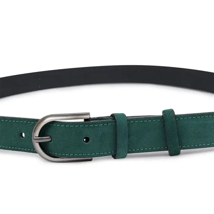 Элегантный замшевый женский ремень Vintage 20802 Зеленый