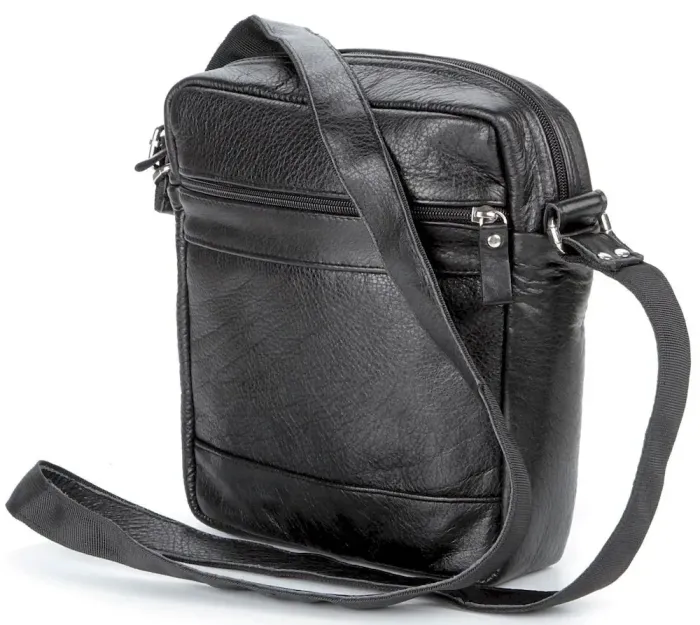 Елітна шкіряна чоловіча сумка SHVIGEL 00791 Чорна