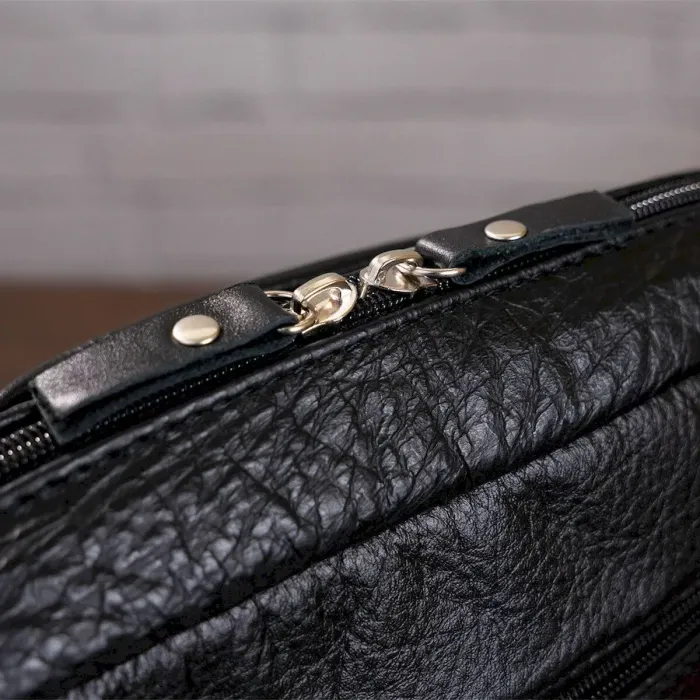 Елітна шкіряна чоловіча сумка SHVIGEL 00791 Чорна