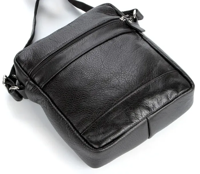 Елітна шкіряна чоловіча сумка SHVIGEL 00791 Чорна