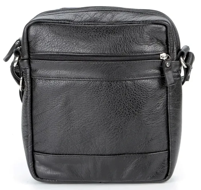 Елітна шкіряна чоловіча сумка SHVIGEL 00791 Чорна