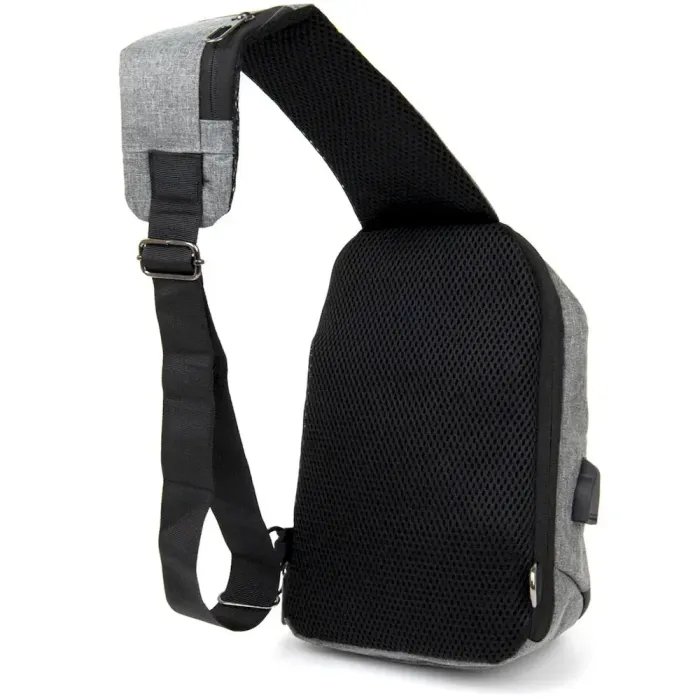 Рюкзак ергономічний через плече з кодовим замком текстильний Vintage 20554 Сірий