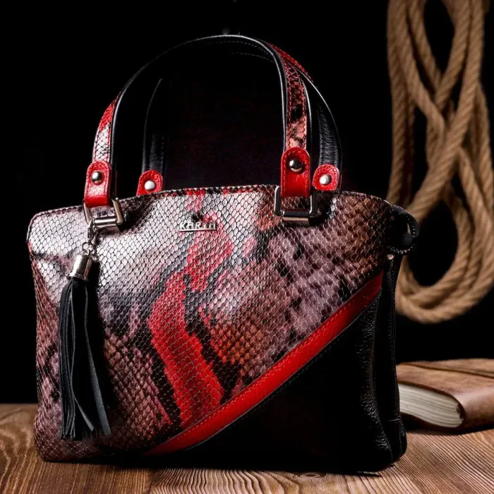 Фактурна невелика сумка жіноча KARYA 20902 шкіряна Чорний