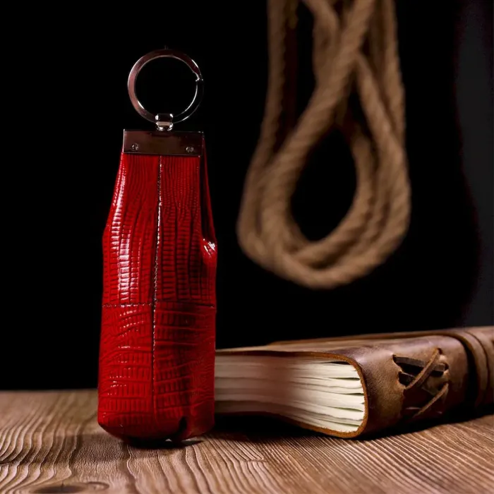 Фактурна практична ключниця KARYA 20934 шкіряна Червоний