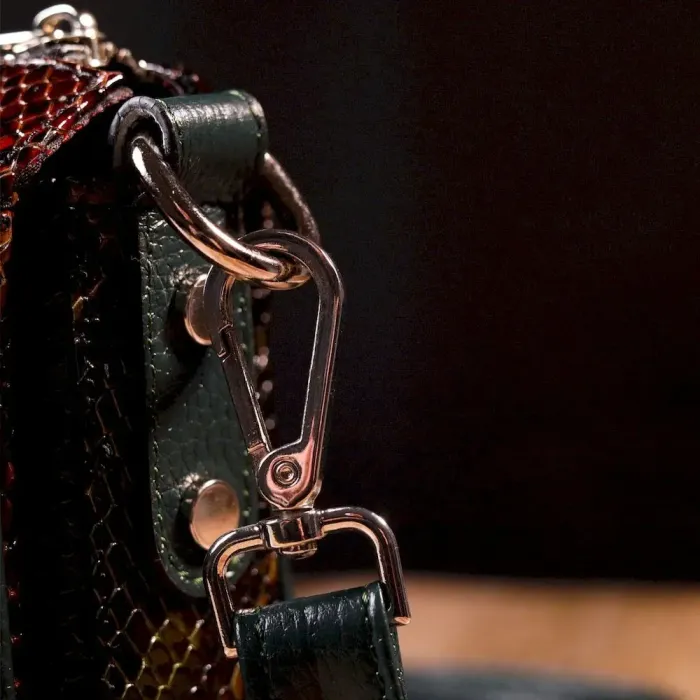 Фактурная женская сумка на плечо KARYA 20885 кожаная Зеленый