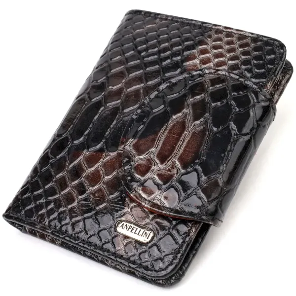 Фактурне жіноче портмоне середнього розміру з натуральної шкіри з тисненням під змію CANPELLINI 21805