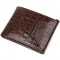 Фактурний чоловічий гаманець з натуральної шкіри з тисненням під крокодила з цікавою застібкою BOND 21990 Коричневий