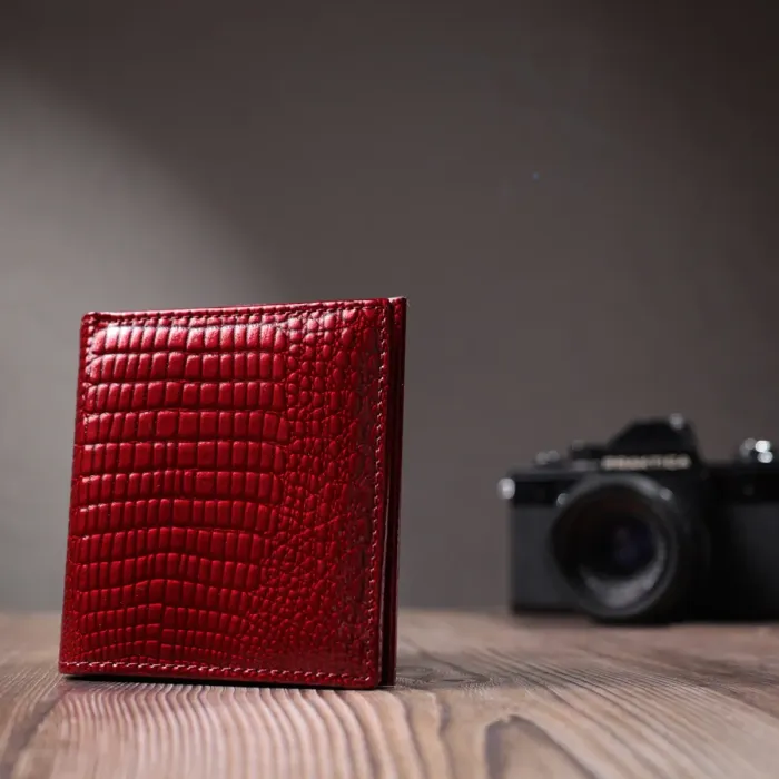 Фактурний жіночий гаманець із натуральної шкіри ST Leather 22705 Червоний