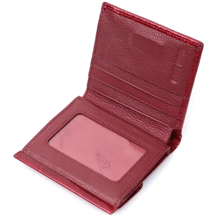 Фактурний жіночий гаманець із натуральної шкіри ST Leather 22705 Червоний