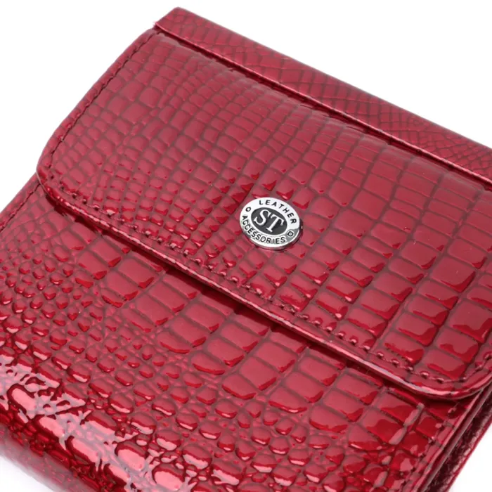 Фактурний жіночий гаманець із натуральної шкіри ST Leather 22705 Червоний