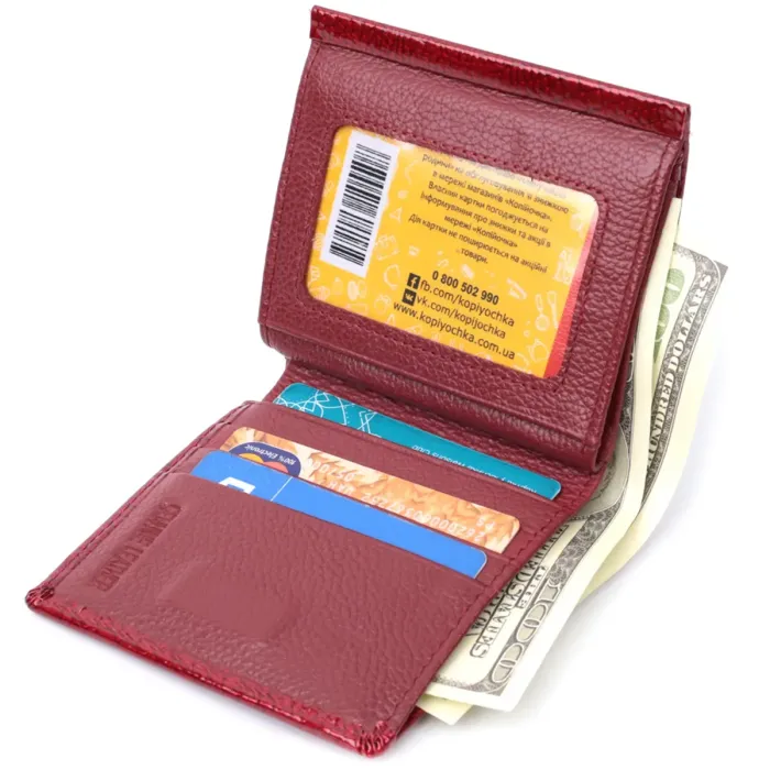 Фактурний жіночий гаманець із натуральної шкіри ST Leather 22705 Червоний