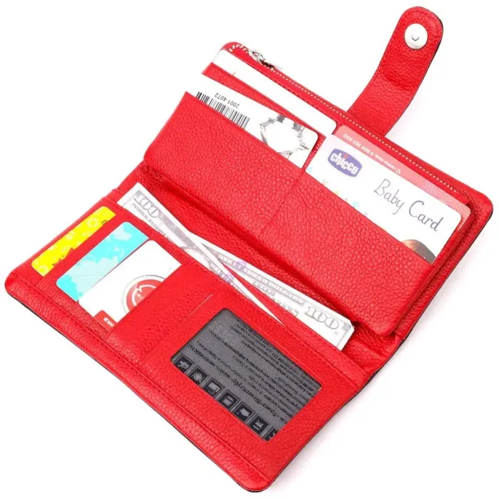 Функціональне жіноче портмоне з натуральної шкіри KARYA 20996 Чорний