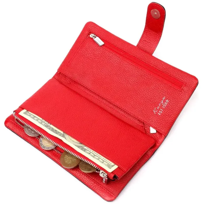 Функціональне жіноче портмоне з натуральної шкіри KARYA 20996 Чорний