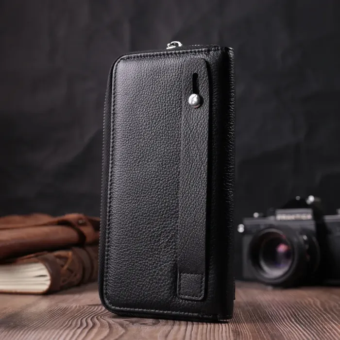 Функціональний гаманець-клатч унісекс із натуральної шкіри ST Leather 22529 Чорний