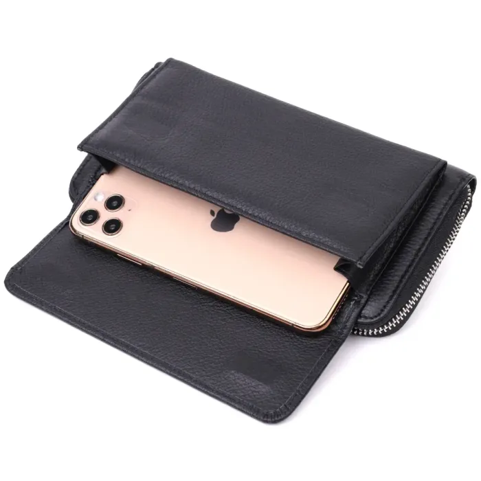 Функціональний гаманець-клатч унісекс із натуральної шкіри ST Leather 22529 Чорний