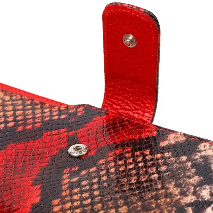 Функціональний жіночий гаманець з натуральної шкіри з тисненням під змію CANPELLINI 21638