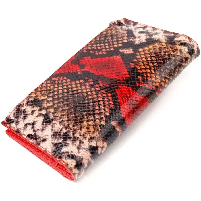 Функціональний жіночий гаманець з натуральної шкіри з тисненням під змію CANPELLINI 21638