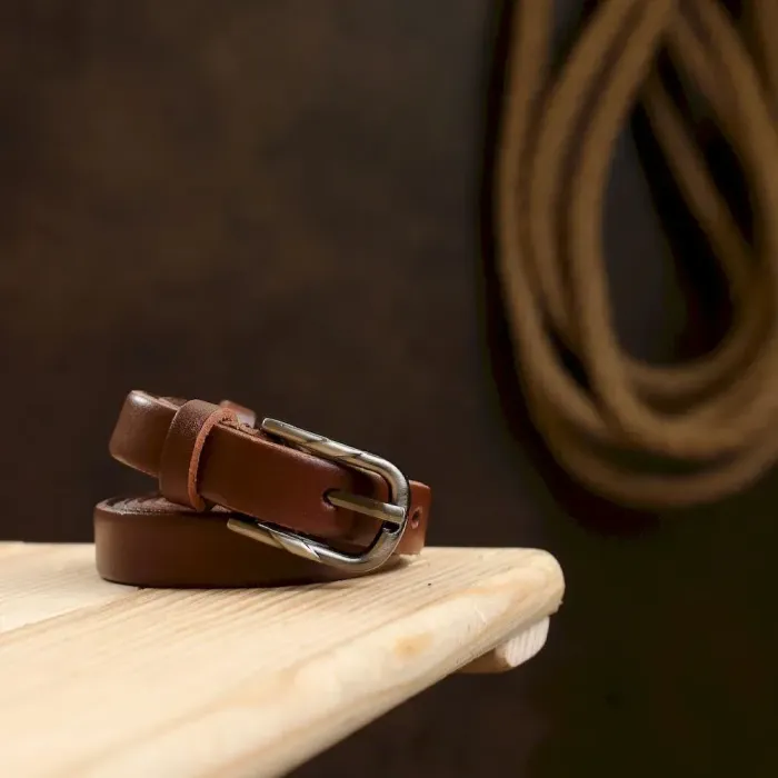 Гладкий шкіряний ремінь для жінок Vintage 20750