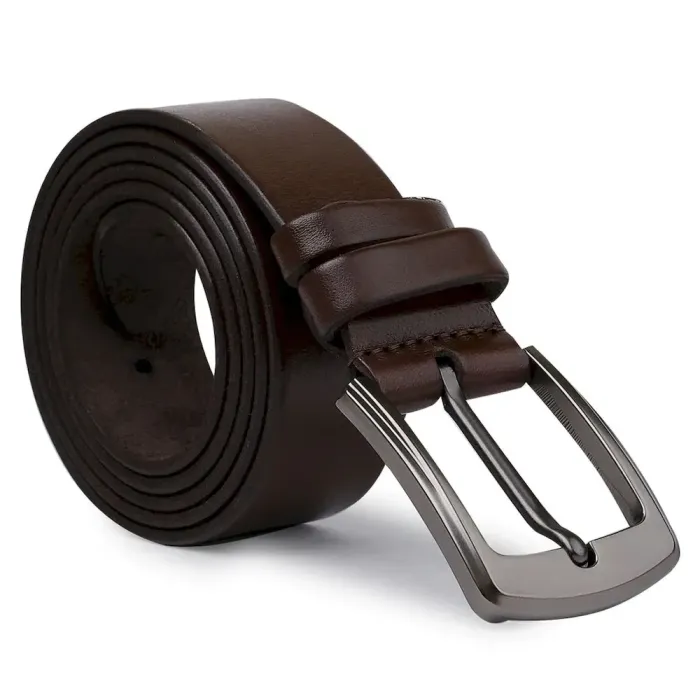 Гладкий мужской ремень Vintage 20748 Коричневый