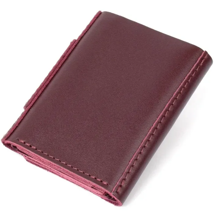 Глянсове шкіряне портмоне GRANDE PELLE 11456 Бордовий