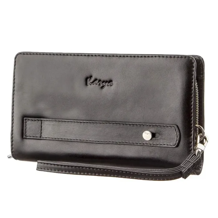 Горизонтальна барсетка з натуральної шкіри флотар 17364 KARYA Чорна