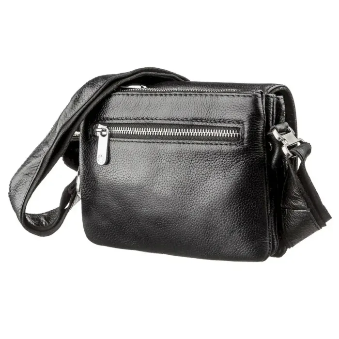 Горизонтальна барсетка з натуральної шкіри флотар 17365 KARYA Чорна