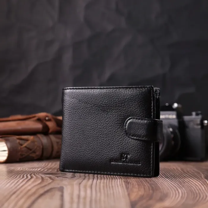 Горизонтальне портмоне для чоловіків із натуральної шкіри ST Leather 22459 Чорний