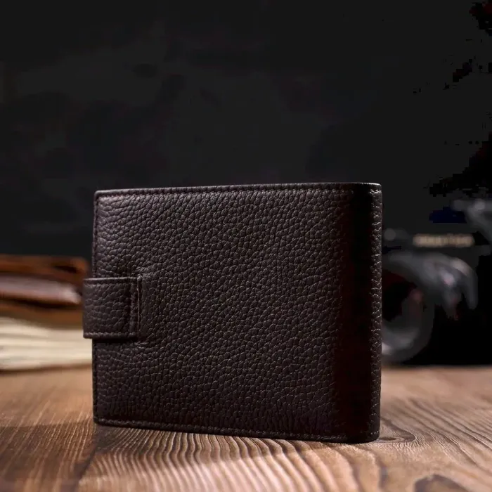 Горизонтальний чоловічий гаманець із натуральної шкіри флотар BOND 22007 Коричневий