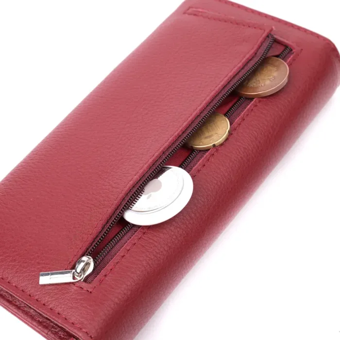 Горизонтальний жіночий гаманець із натуральної шкіри ST Leather 22516 Бордовий