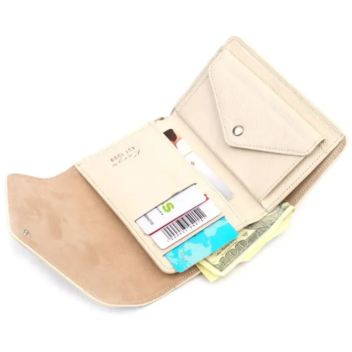 Горизонтальный женский кошелек с монетницей из натуральной кожи KARYA 21070 Молочный