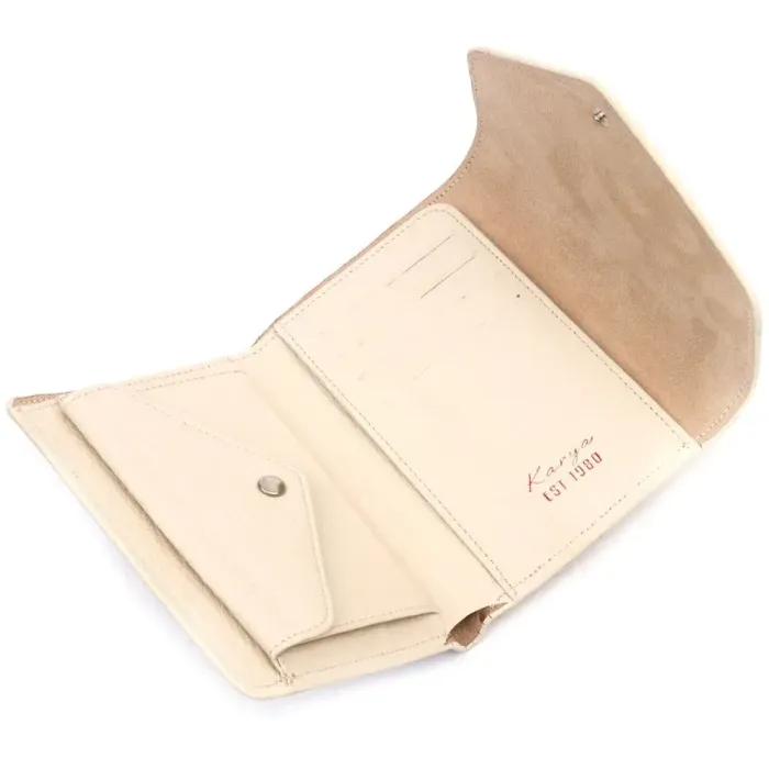 Горизонтальный женский кошелек с монетницей из натуральной кожи KARYA 21070 Молочный