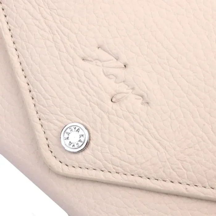 Горизонтальный женский кошелек с монетницей из натуральной кожи KARYA 21070 Молочный