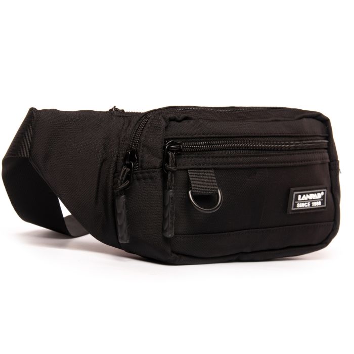 Сумка Мужская На пояс нейлон Lanpad 19006 black