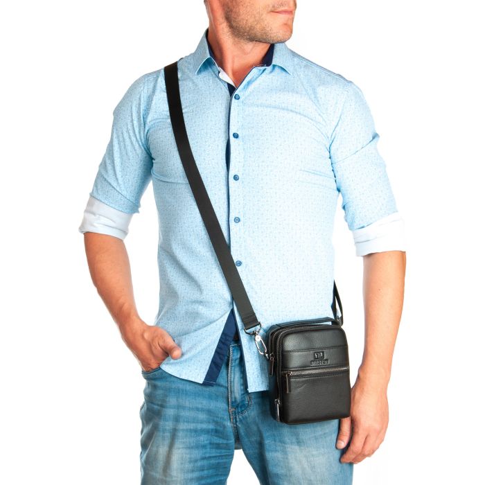 Сумка Мужская Планшет-пояс кожа BRETTON 407-169 black