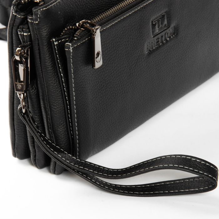 Сумка Мужская Барсетка кожа BRETTON 3637-10 black