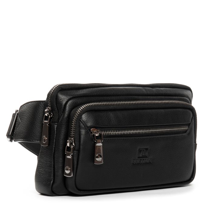 Сумка Мужская На пояс кожа BRETTON 4008-9 black