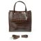 Сумка Женская Классическая кожа ALEX RAI 1564 brown croco
