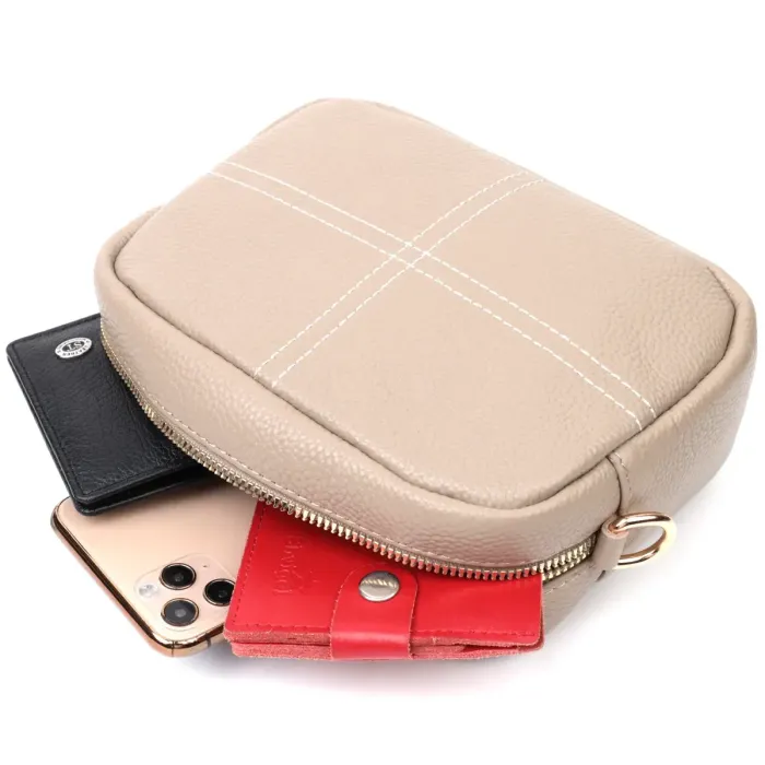 Ідеальна жіноча сумка з натуральної м'якої шкіри Vintage 22318