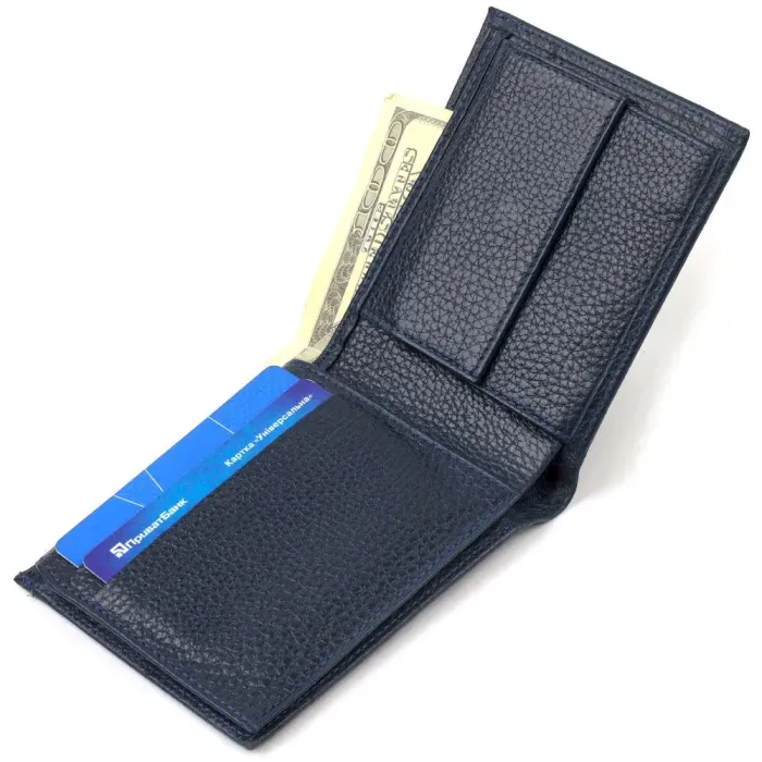 Идеальное мужское портмоне из натуральной кожи флотар CANPELLINI 21787 Синее