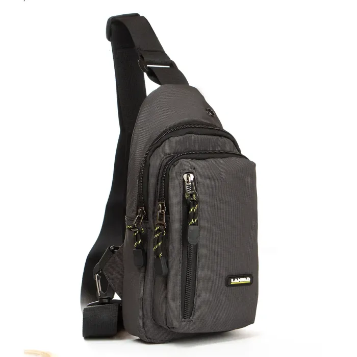 Сумка чоловіча на плече нейлон Lanpad 6033 grey
