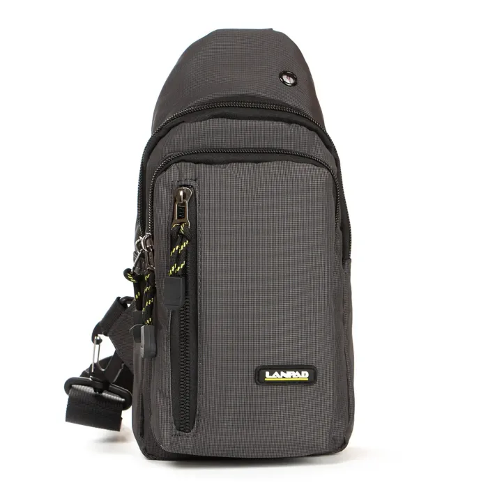 Сумка чоловіча на плече нейлон Lanpad 6033 grey