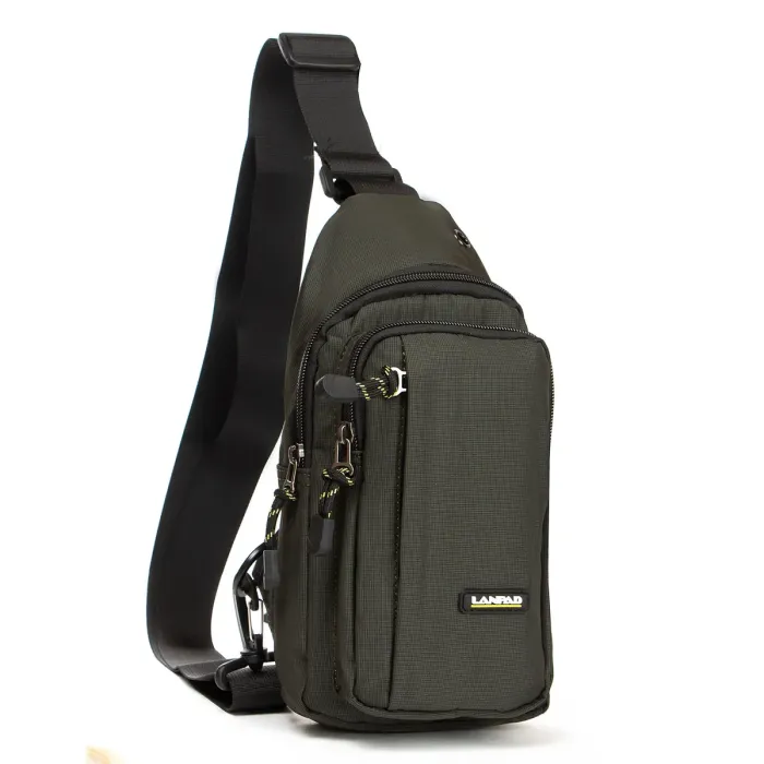 Сумка чоловіча на плече нейлон Lanpad 6035 green