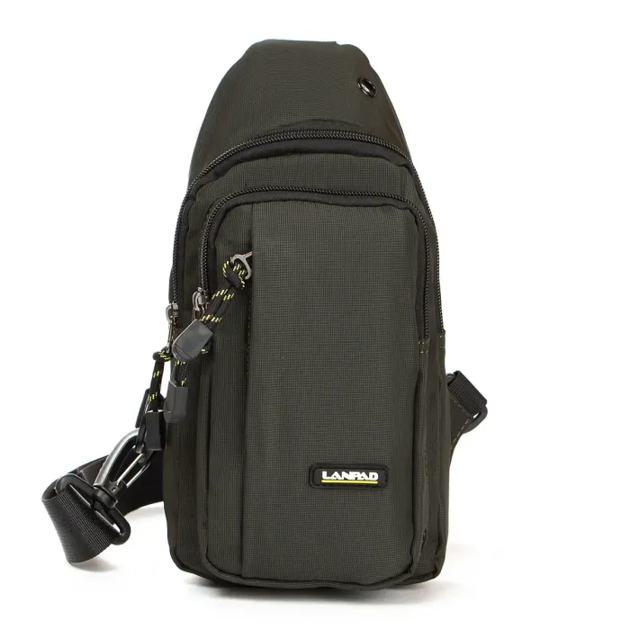 Сумка чоловіча на плече нейлон Lanpad 6035 green