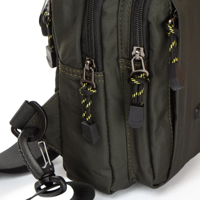 Сумка чоловіча на плече нейлон Lanpad 6035 green