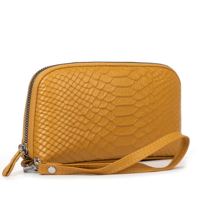 Косметичка шкіра 60096 yellow